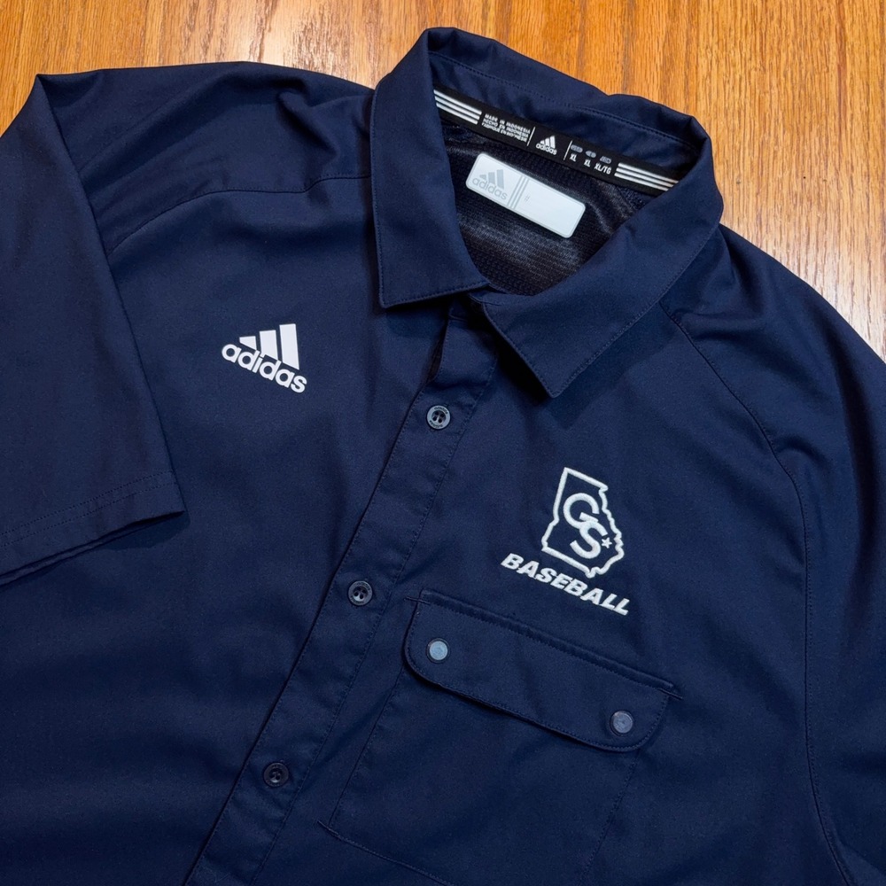Adidas Georgia Southern Baseball Shirt Mens XL Navy Blue Climalite Button Up GSU